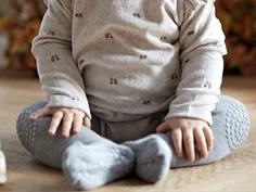 GoBabyGo grey melange kravlestrømpebukser merinould